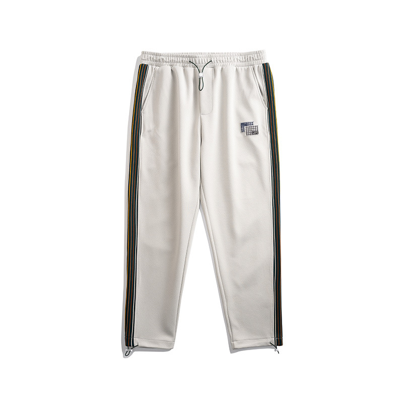 Φούτερ παντελόνια με διακοσμητικά ράμματα και λεπτομέρειες κορδέλας (μείγμα πολυεστέρα-σπαντέξ, μέση μεσαία, μικροελαστικότητα, ίσιο πόδι)