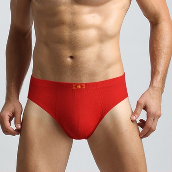 Мъжки памучни слипове, дишащи, средна талия, едноцветни, 100% памук