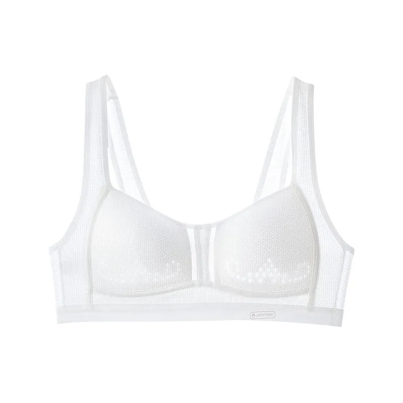 Športski grudnjak-vest za tinejdžerice (12–15) – najlon, podstava od pamuka 90–95%, puni košarica s ultratankim oblikovnim košarom, čvrsti dvostruki kaiševi, prozračan