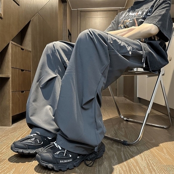 Αντρικά εργασιακά παντελόνια σε ιαπωνικό στυλ, με μεγάλο μέγεθος — άνετη εφαρμογή, μικροελαστικότητα, μέση μέτρια-χαμηλή, γρήγορο στέγνωμα, Oxford ύφασμα