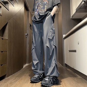 Αντρικά εργασιακά παντελόνια σε ιαπωνικό στυλ, με μεγάλο μέγεθος — άνετη εφαρμογή, μικροελαστικότητα, μέση μέτρια-χαμηλή, γρήγορο στέγνωμα, Oxford ύφασμα