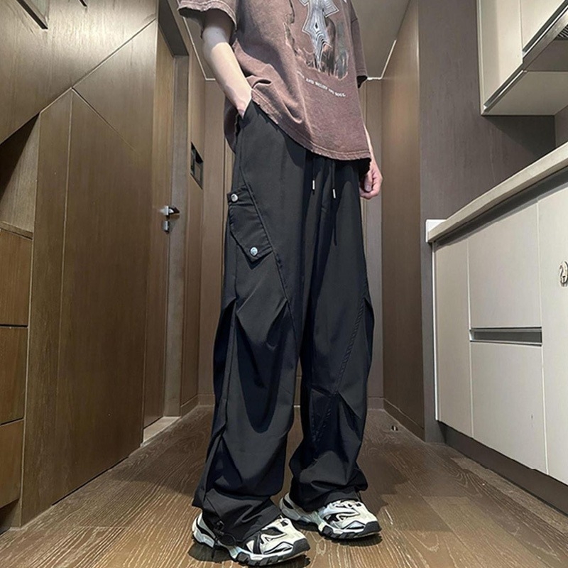 Αντρικά εργασιακά παντελόνια σε ιαπωνικό στυλ, με μεγάλο μέγεθος — άνετη εφαρμογή, μικροελαστικότητα, μέση μέτρια-χαμηλή, γρήγορο στέγνωμα, Oxford ύφασμα
