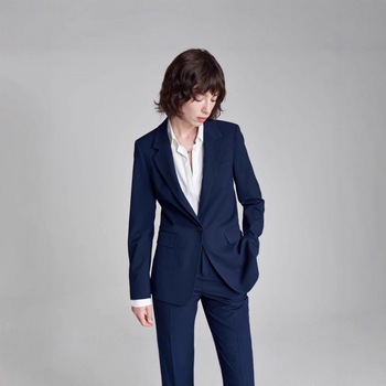 Žensko sako za poslovni casual stil, slim-fit, ljeto 2024, Spandex tkanina bojena po pređama, plosni rever, jedno dugme