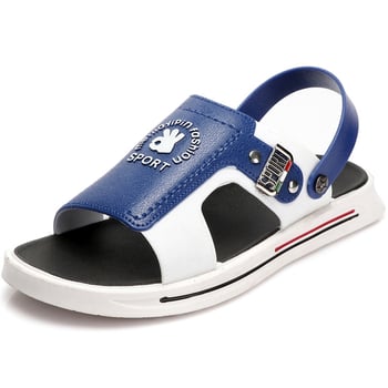 Șlapi de plajă pentru bărbați, stil coreean, talpă groasă cu cavitate, degete deschise, respirabile și antiderapante