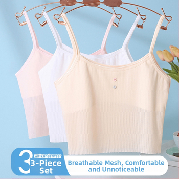 Dievčenský camisole top, priedušný, jemne ošetrený, 88% nylon, pre vek 7–12 rokov, celoročné nosenie