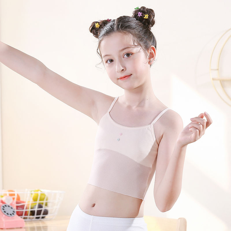 Dievčenský camisole top, priedušný, jemne ošetrený, 88% nylon, pre vek 7–12 rokov, celoročné nosenie