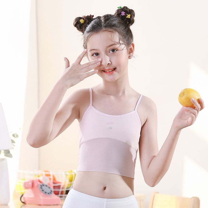 Dievčenský camisole top, priedušný, jemne ošetrený, 88% nylon, pre vek 7–12 rokov, celoročné nosenie