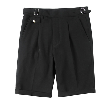 Muške ljetne casual kratke hlače s pojasom, kontrastne boje, neapolskog stila, slim-fit, bijele
