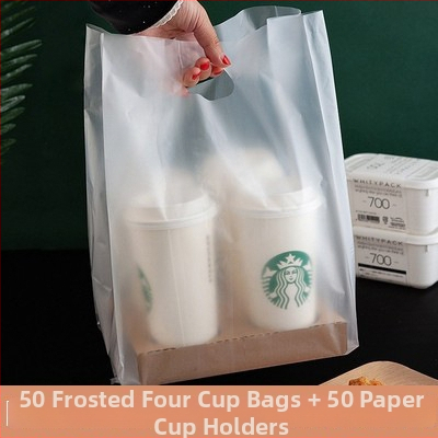 Geantă pentru pahare de băuturi, cu dublu strat, potrivită pentru 1–4 pahare, cu opțiuni de tavă: hârtie sau albă