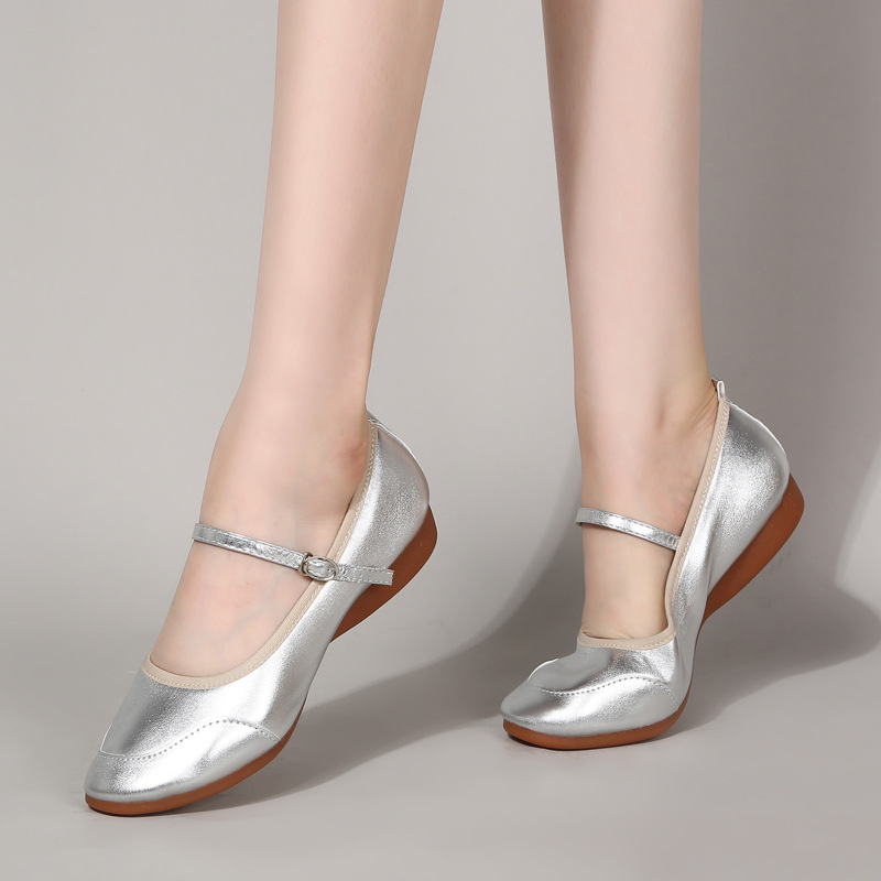 Női négyzetes tánccipő - alacsony sarkú, puha talpú, felsőrész szintetikus bőr, talp marha-ínból készített, balett, modern és latin táncra, felnőtt nőknek