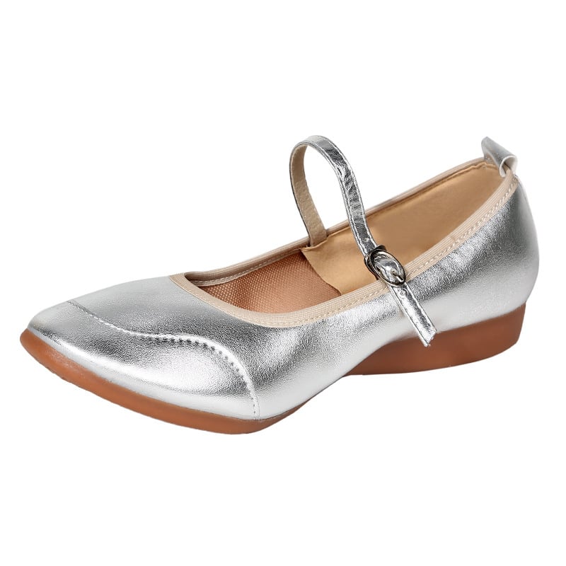 Női négyzetes tánccipő - alacsony sarkú, puha talpú, felsőrész szintetikus bőr, talp marha-ínból készített, balett, modern és latin táncra, felnőtt nőknek