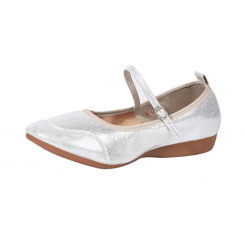 Női négyzetes tánccipő - alacsony sarkú, puha talpú, felsőrész szintetikus bőr, talp marha-ínból készített, balett, modern és latin táncra, felnőtt nőknek