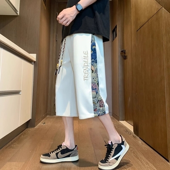 Férfi Capri sportnadrág, cropped hossz, egyenes szabás, poliészter >95%, nyár 2025