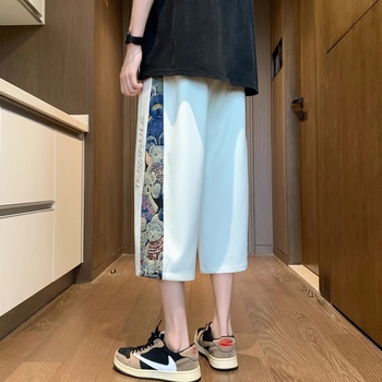 Férfi Capri sportnadrág, cropped hossz, egyenes szabás, poliészter >95%, nyár 2025