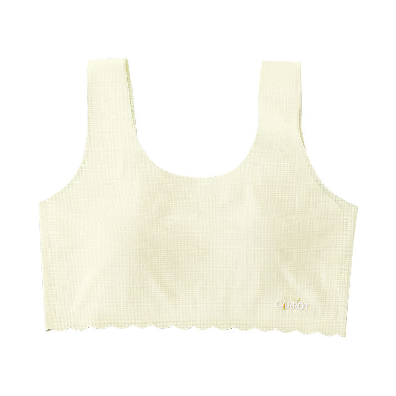 Nincs varrású melltartó, mellény-stílusú, a fejlődésben lévő lányoknak, ultra vékony formázott kosárkák szivaccsal, nylon anyag, fix dupla vállpántok, lélegző és kényelmes