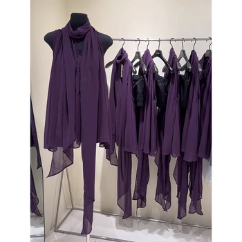 Košulja s halter ovratnikom, Feifei sleeves; akrilna vlakna, poliester 95%+.