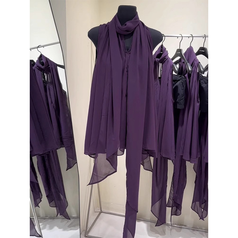 Košulja s halter ovratnikom, Feifei sleeves; akrilna vlakna, poliester 95%+.