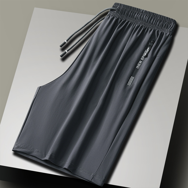 Muške ljetne šortse, ice silk materijal, 77% najlon, 23% spandeks, ravni kroj, visoka elastičnost, sportski stil