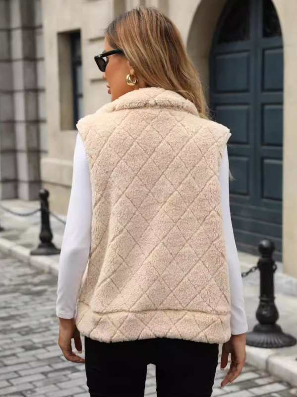 Bársonyos kardigán gyémántos mintával és cipzárral, laza szabás, kétoldalas bársony szövésű anyag, 95% poliészter