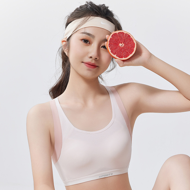 Pamut sportmelltartó tinédzsereknek, 3/4 kosár, közepesen formázott kosár, pántrész nélküli, rögzített dupla pántok