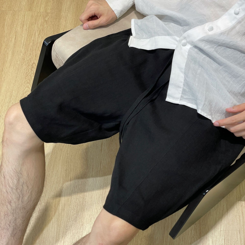 Lacelle Tencel lanene ljetne kratke hlače, slobodan kroj, mješavina regeneriranih vlakana: 53% regenerirana celuloza, 27% najlon, 14% Lacelle, 6% lan