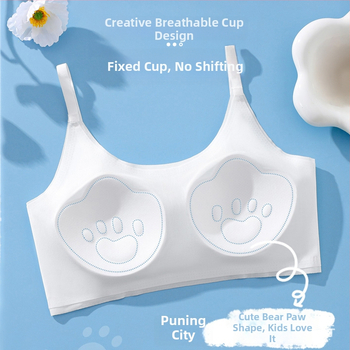 Sutien nailon în stil tank-top pentru perioada de dezvoltare – cupă completă, cupe subțiri modelate, respirabil