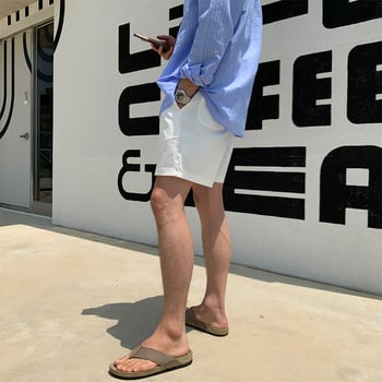 Férfi laza szabású rövidnadrág, koreai stílus, mikroelasztikus, nyári viselet