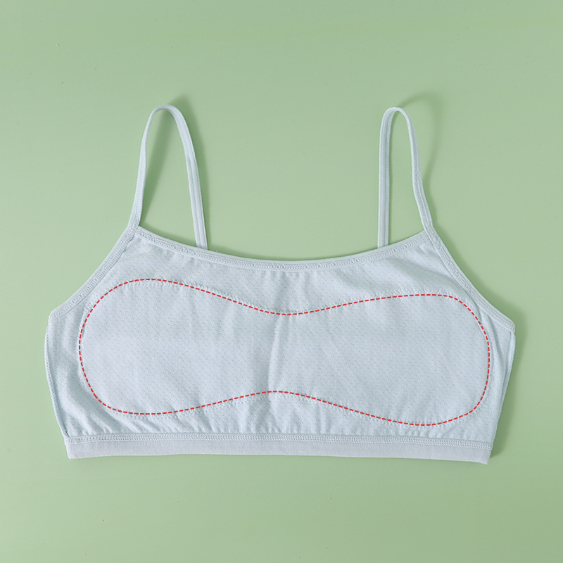 Pamut gyerekeknek készült lányoknak – mellény-stílusú fehérnemű, teljes kosár, rögzített dupla vállpántok, lélegző és kényelmes 6–12 éves korig