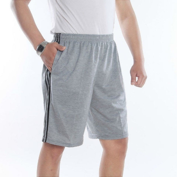 Muške sportske šorceve - poliester, dizajn s tri pruge, tri četvrtine duljine, ravni kroj