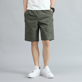 Șorturi de vară pentru bărbați, cu fermoare la buzunare, 100% bumbac, model camuflaj, croială lejeră