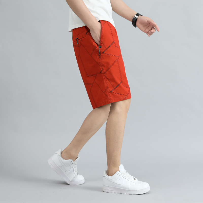 Șorturi de vară pentru bărbați, cu fermoare la buzunare, 100% bumbac, model camuflaj, croială lejeră