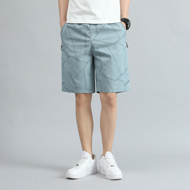 Șorturi de vară pentru bărbați, cu fermoare la buzunare, 100% bumbac, model camuflaj, croială lejeră