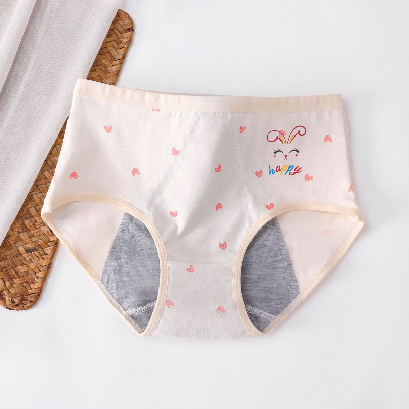 Huiya prozračne pamukaste menstrualne gaćice za djevojčice, školske, trokuta gaćice sa zaštitom od curenja