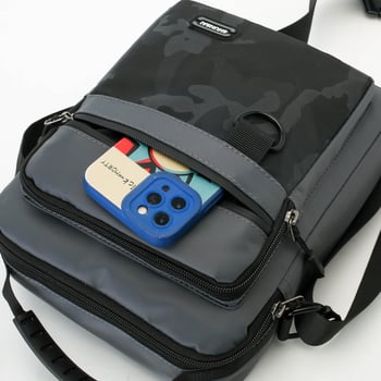Muška crossbody torba - urbani minimalistički stil, najlon, otpornost na habanje, kontrastni uzorak, podstava od poliestera