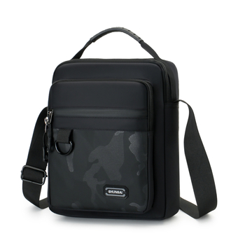 Muška crossbody torba - urbani minimalistički stil, najlon, otpornost na habanje, kontrastni uzorak, podstava od poliestera