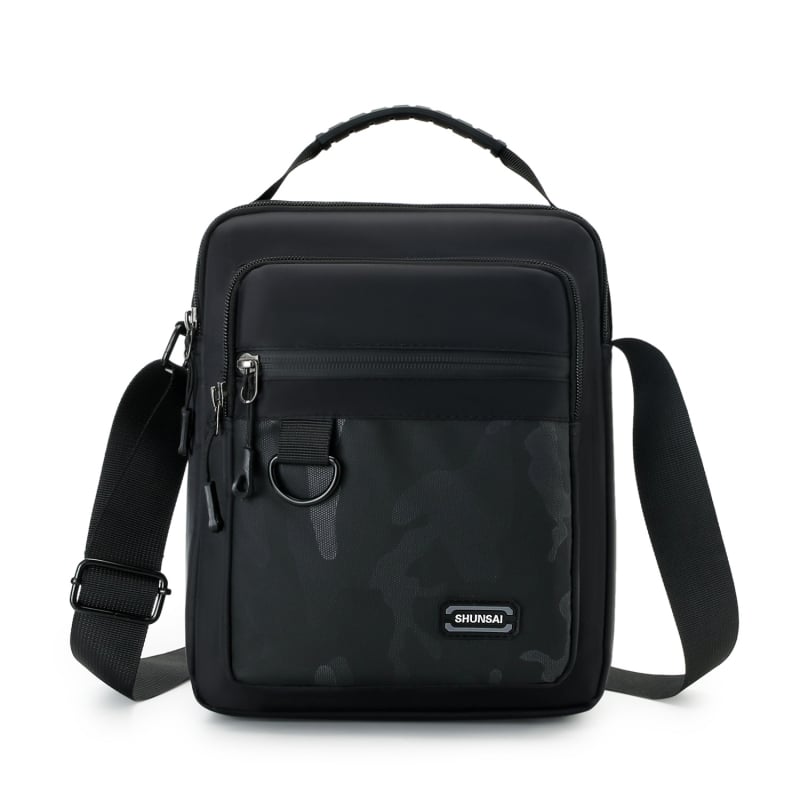 Muška crossbody torba - urbani minimalistički stil, najlon, otpornost na habanje, kontrastni uzorak, podstava od poliestera