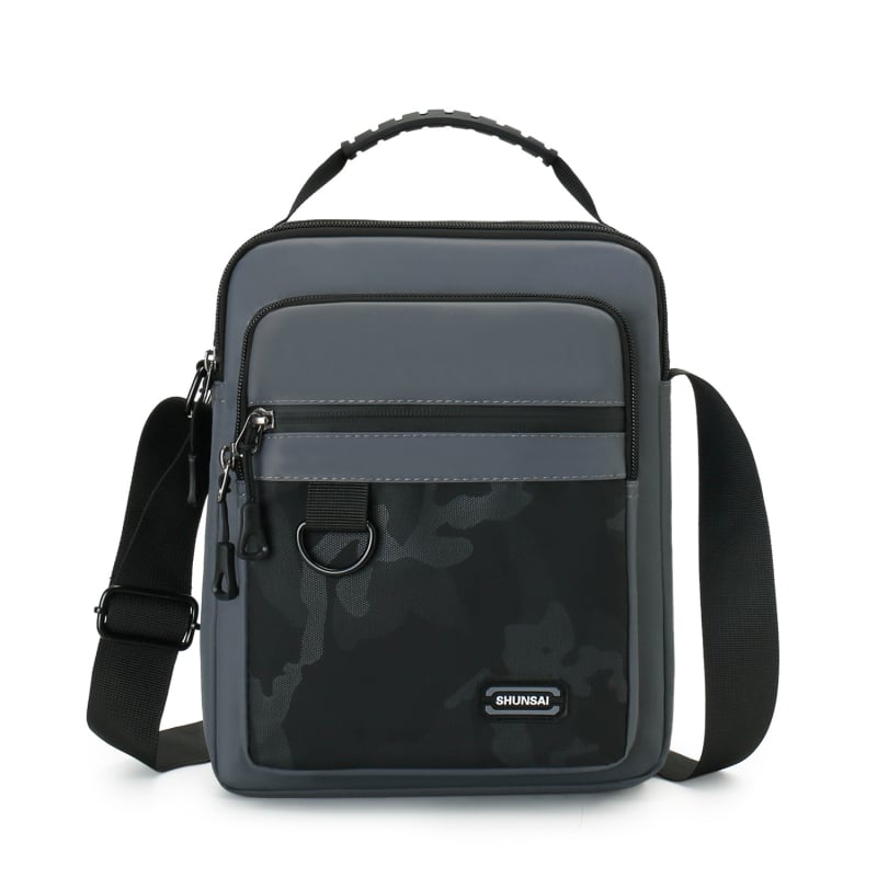 Muška crossbody torba - urbani minimalistički stil, najlon, otpornost na habanje, kontrastni uzorak, podstava od poliestera