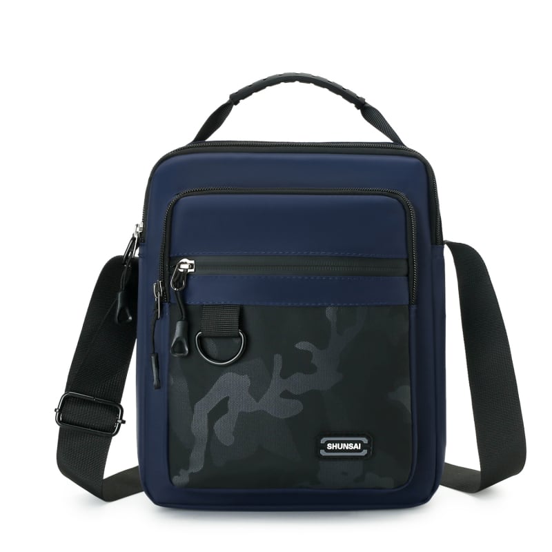 Muška crossbody torba - urbani minimalistički stil, najlon, otpornost na habanje, kontrastni uzorak, podstava od poliestera