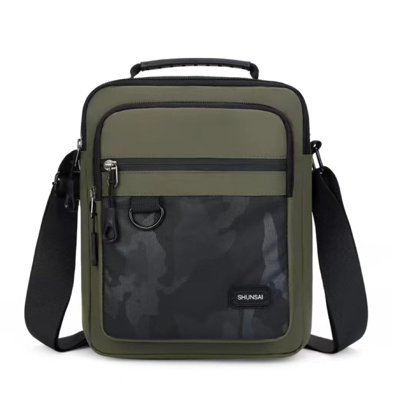 Muška crossbody torba - urbani minimalistički stil, najlon, otpornost na habanje, kontrastni uzorak, podstava od poliestera