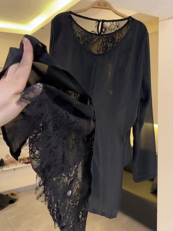 Bluza za plus veličine od čipke i šifona, u francuskom stilu kardigana, lagani proziran top za žene