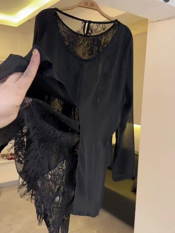Bluza za plus veličine od čipke i šifona, u francuskom stilu kardigana, lagani proziran top za žene