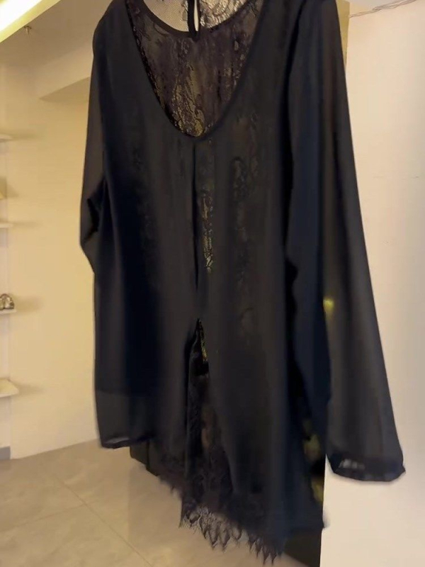 Bluza za plus veličine od čipke i šifona, u francuskom stilu kardigana, lagani proziran top za žene
