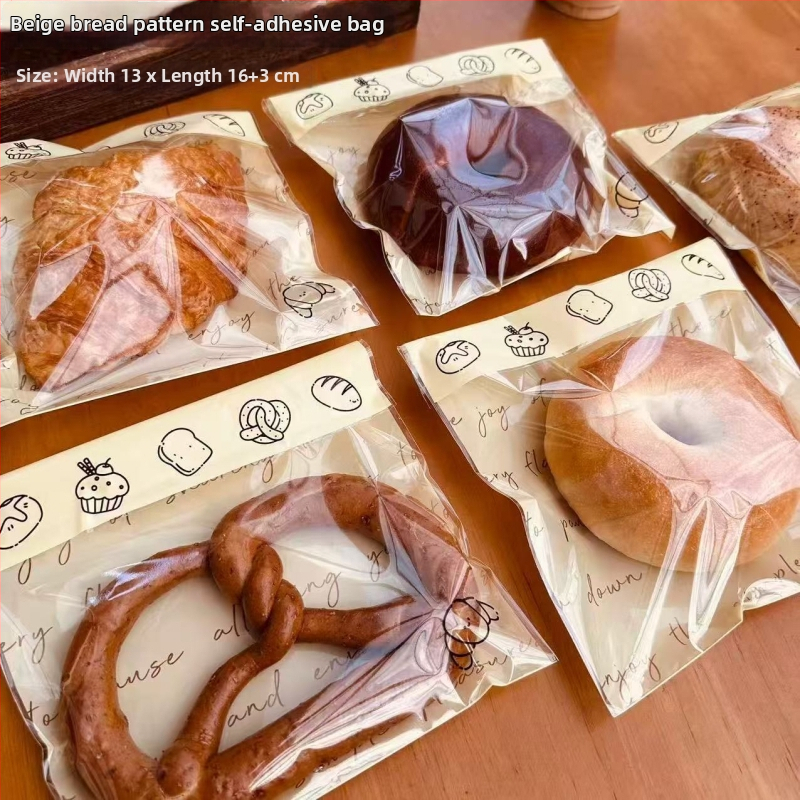 Pungi de ambalare pentru pâine, transparente, autoadezive, pentru produse de patiserie, 50/100/200/500/1000 bucăți