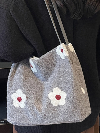 Ženska Bucket Bag u urbanom minimalističkom stilu — platno, vodoravni kvadratni oblik, magnetsko zatvaranje, poliester podstava, unutarnja džep