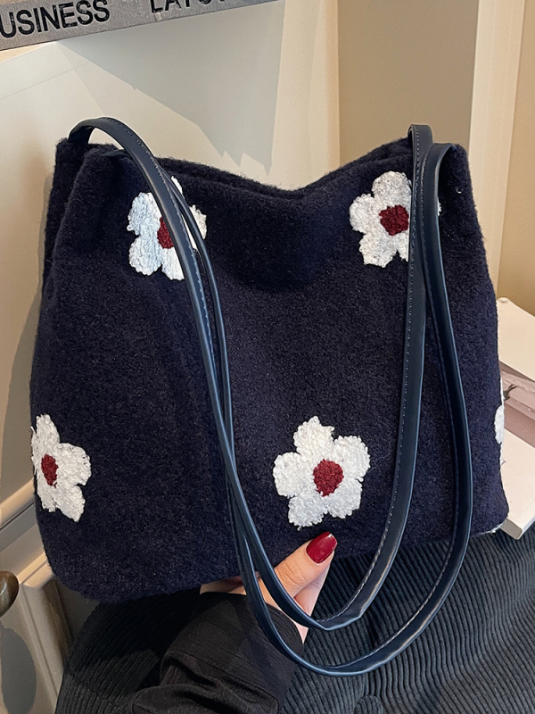 Ženska Bucket Bag u urbanom minimalističkom stilu — platno, vodoravni kvadratni oblik, magnetsko zatvaranje, poliester podstava, unutarnja džep