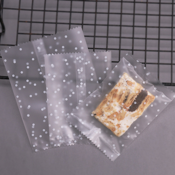 Pungă de ambalare pentru produse de panificație cu model de puncte și fulgi de zăpadă; imprimare gravură; sigilare automată; material compozit; brand Jirui