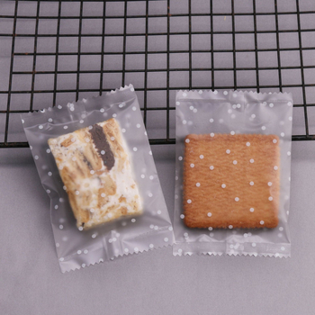 Pungă de ambalare pentru produse de panificație cu model de puncte și fulgi de zăpadă; imprimare gravură; sigilare automată; material compozit; brand Jirui