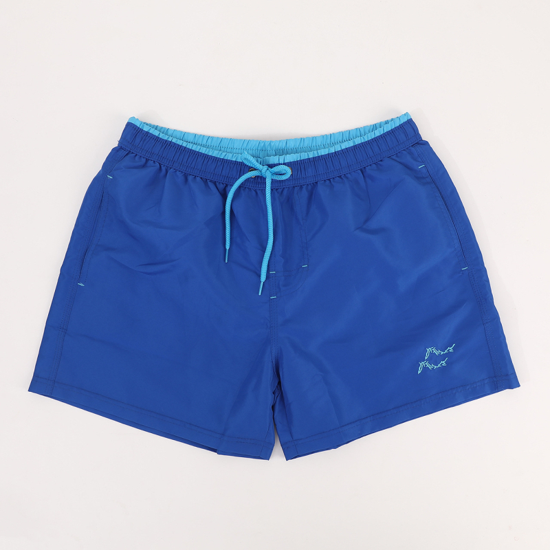 Șorturi de plajă pentru bărbați, uscare rapidă, lungime 3/4 cu căptușire, model monocrom, țesătură poliester