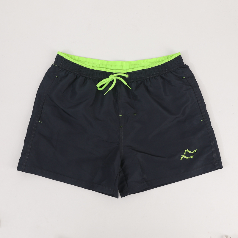 Șorturi de plajă pentru bărbați, uscare rapidă, lungime 3/4 cu căptușire, model monocrom, țesătură poliester