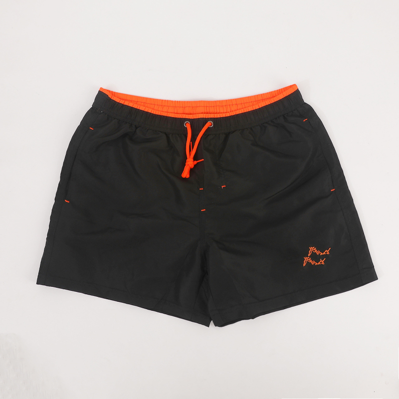 Șorturi de plajă pentru bărbați, uscare rapidă, lungime 3/4 cu căptușire, model monocrom, țesătură poliester